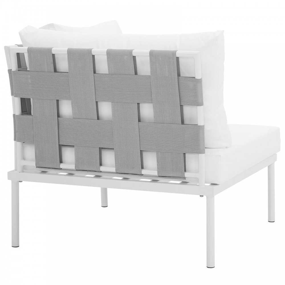 Harmony Outdoor Patio Aluminum Corner Sofa, White White