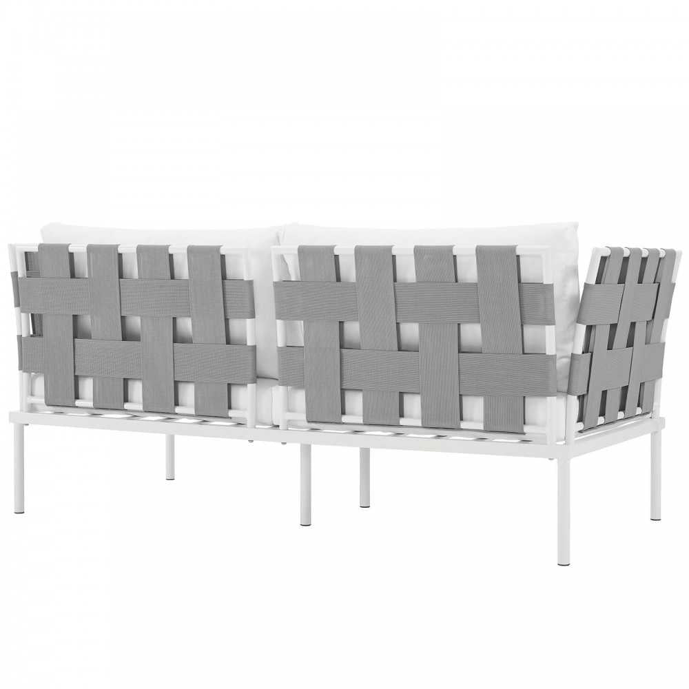 Harmony Outdoor Patio Aluminum Loveseat, White White
