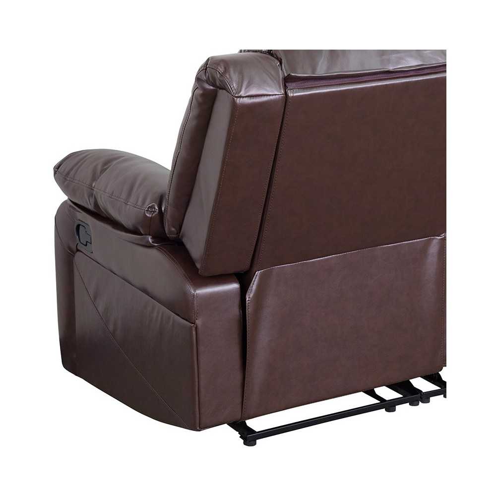 Harmony Series Brown LeatherSoft Loveseat with Two Built-In Recliners