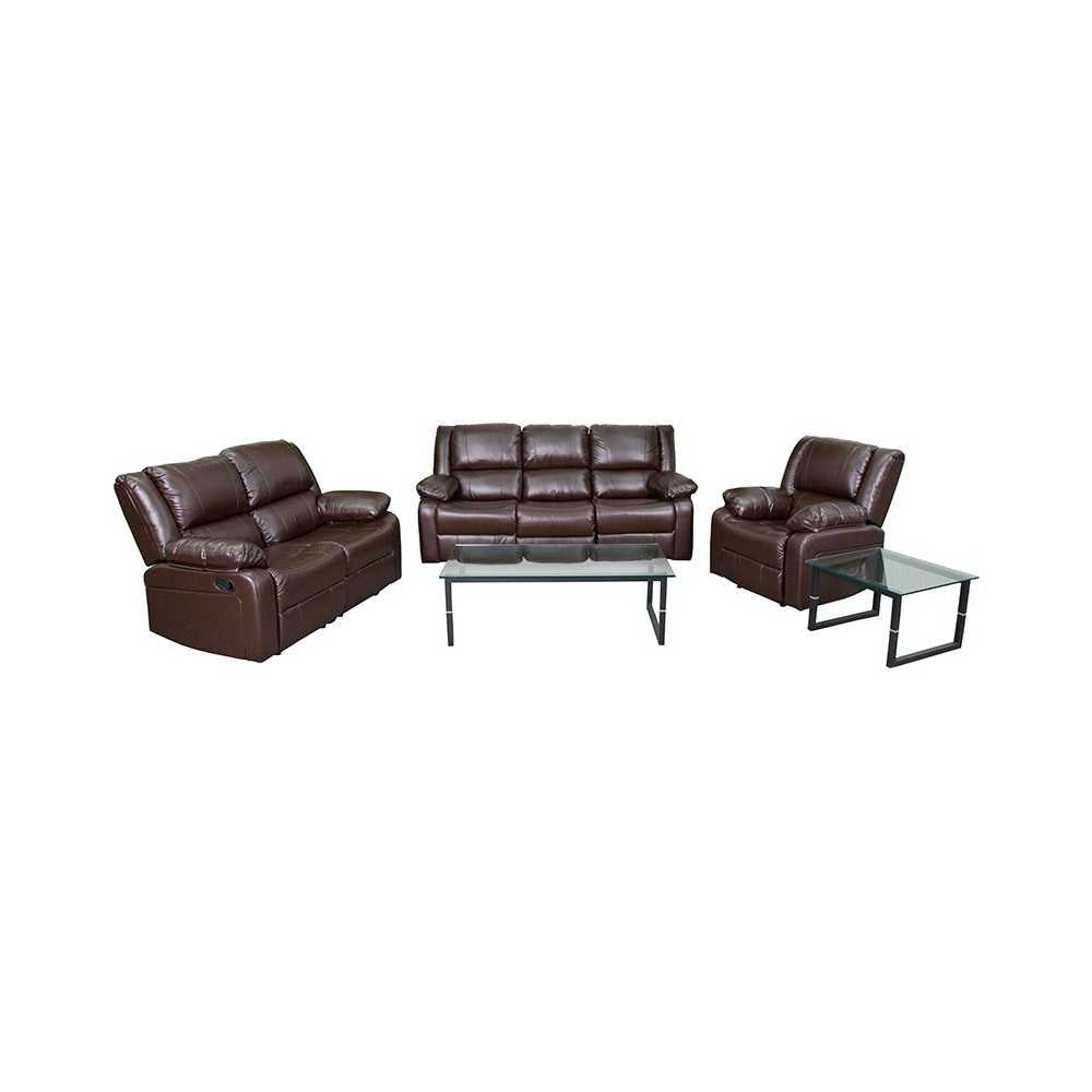 Harmony Series Brown LeatherSoft Reclining Sofa Set