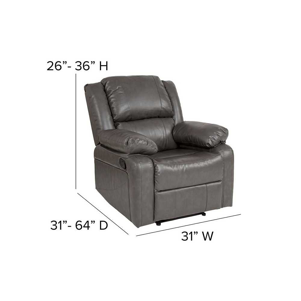 Harmony Series Gray LeatherSoft Recliner