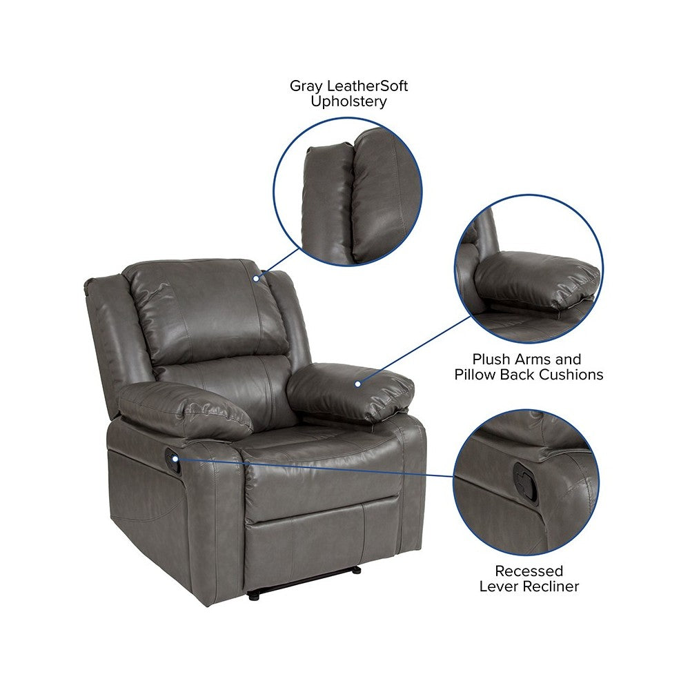 Harmony Series Gray LeatherSoft Recliner