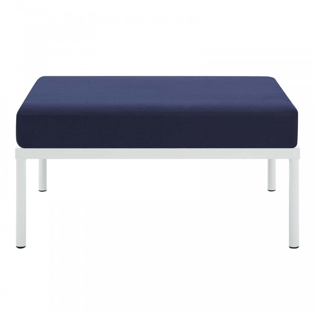 Harmony Sunbrella Outdoor Patio Aluminum Ottoman, Navy