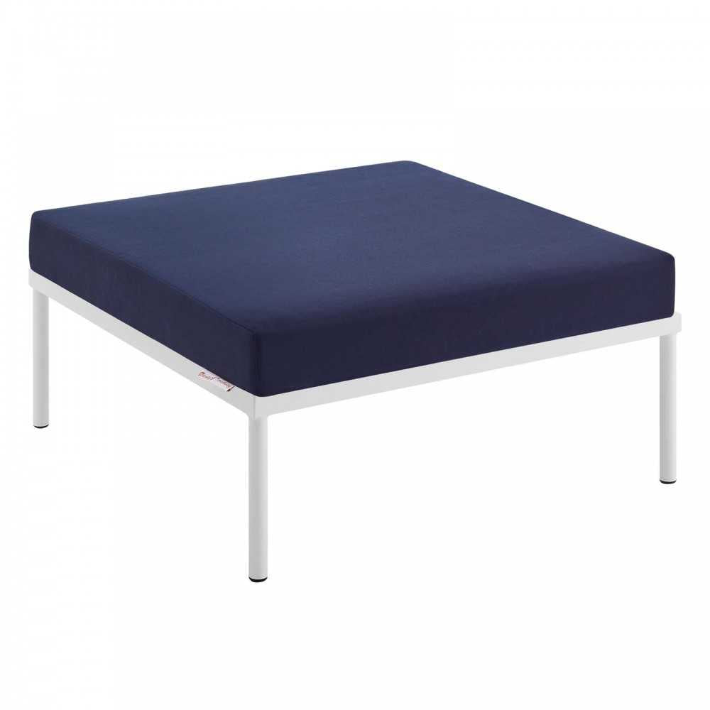 Harmony Sunbrella Outdoor Patio Aluminum Ottoman, Navy