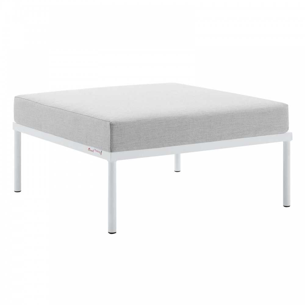 Harmony Sunbrella Outdoor Patio Aluminum Ottoman, Gray