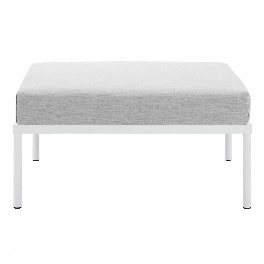 Harmony Sunbrella Outdoor Patio Aluminum Ottoman, Gray