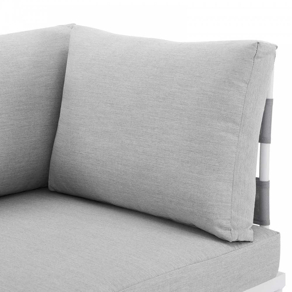 Harmony Sunbrella Outdoor Patio Aluminum Sofa, Gray Gray