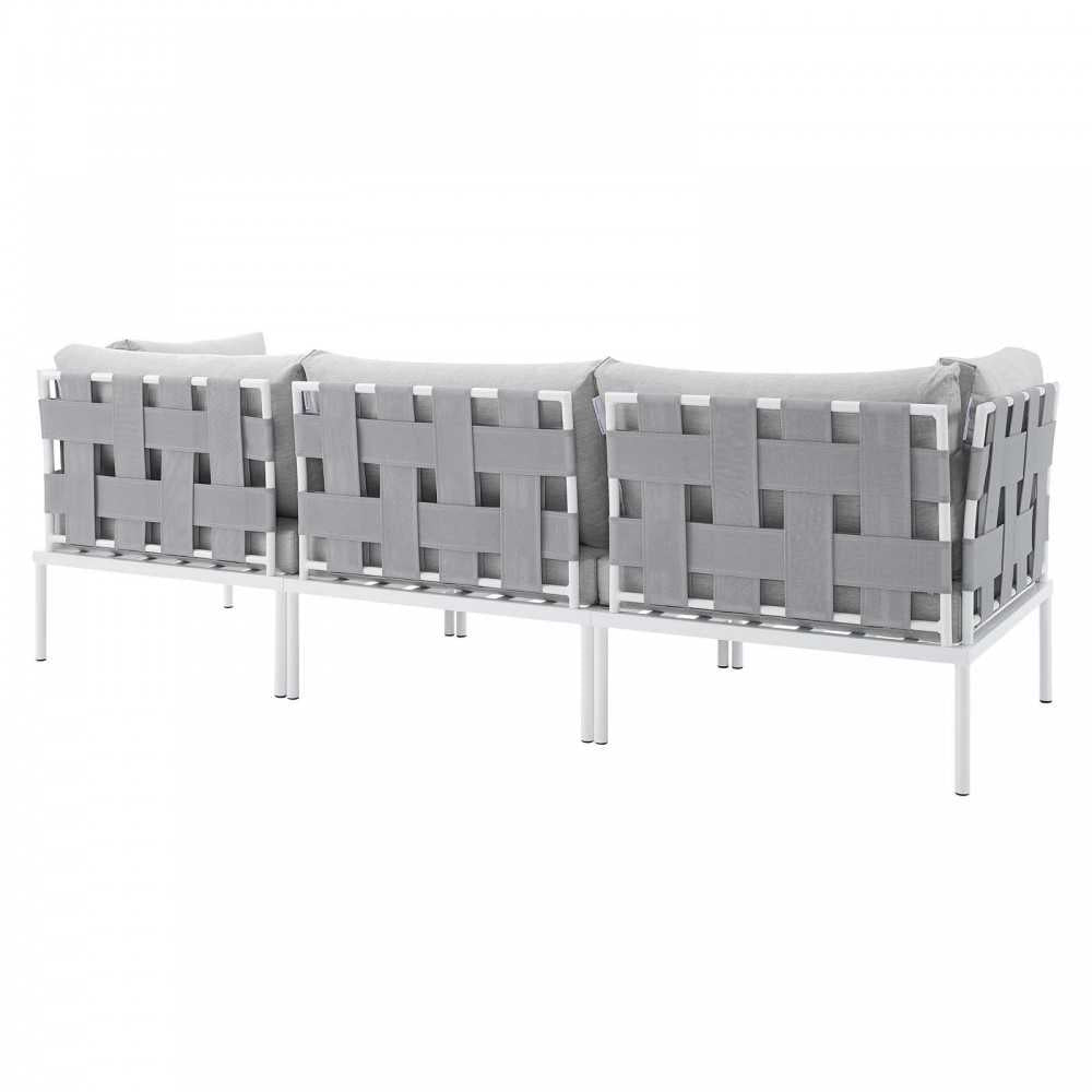 Harmony Sunbrella Outdoor Patio Aluminum Sofa, Gray Gray