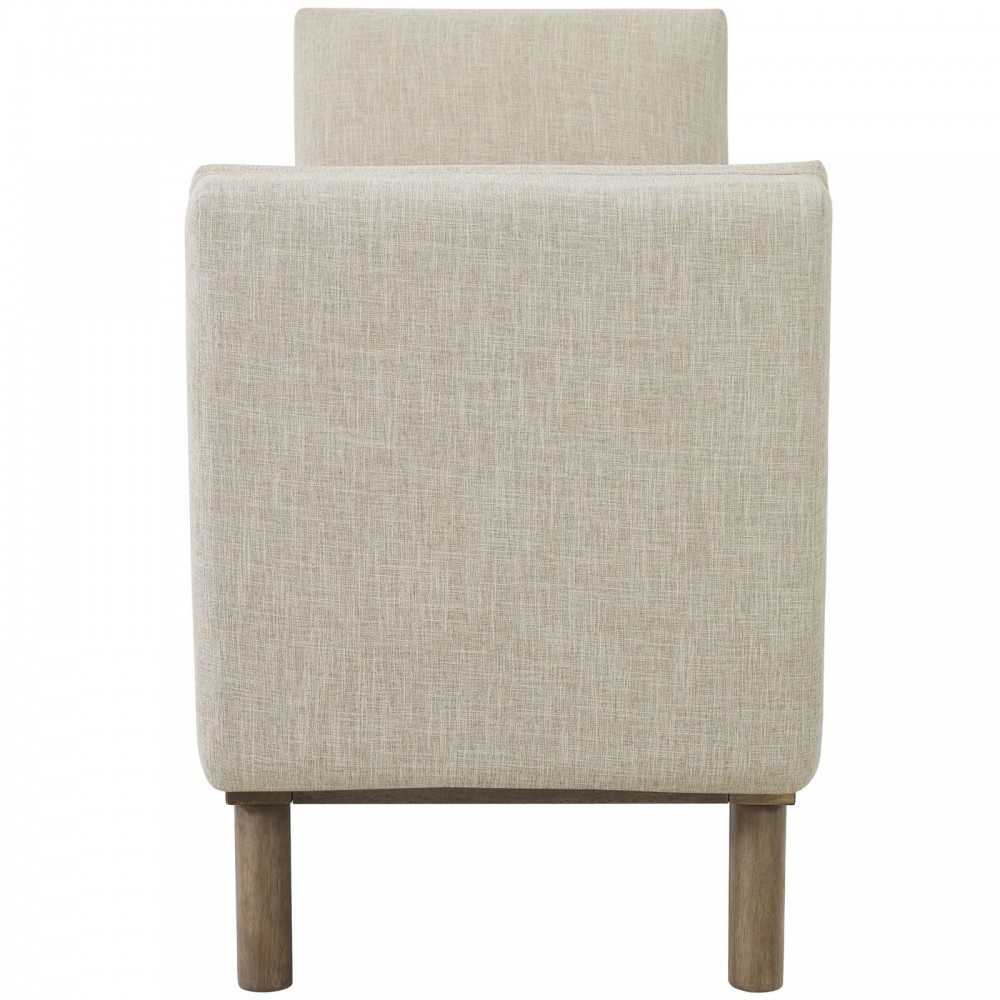 Haven Tufted Button Upholstered Fabric Accent Bench, Beige