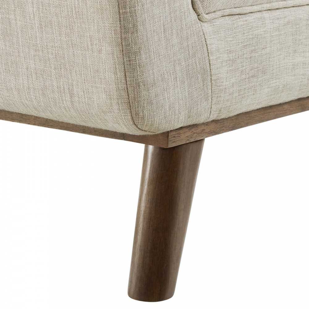 Haven Tufted Button Upholstered Fabric Accent Bench, Beige