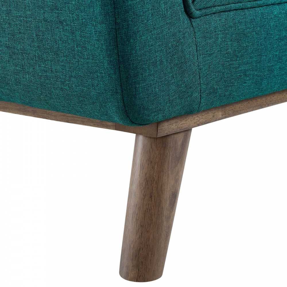 Haven Tufted Button Upholstered Fabric Accent Bench, Teal