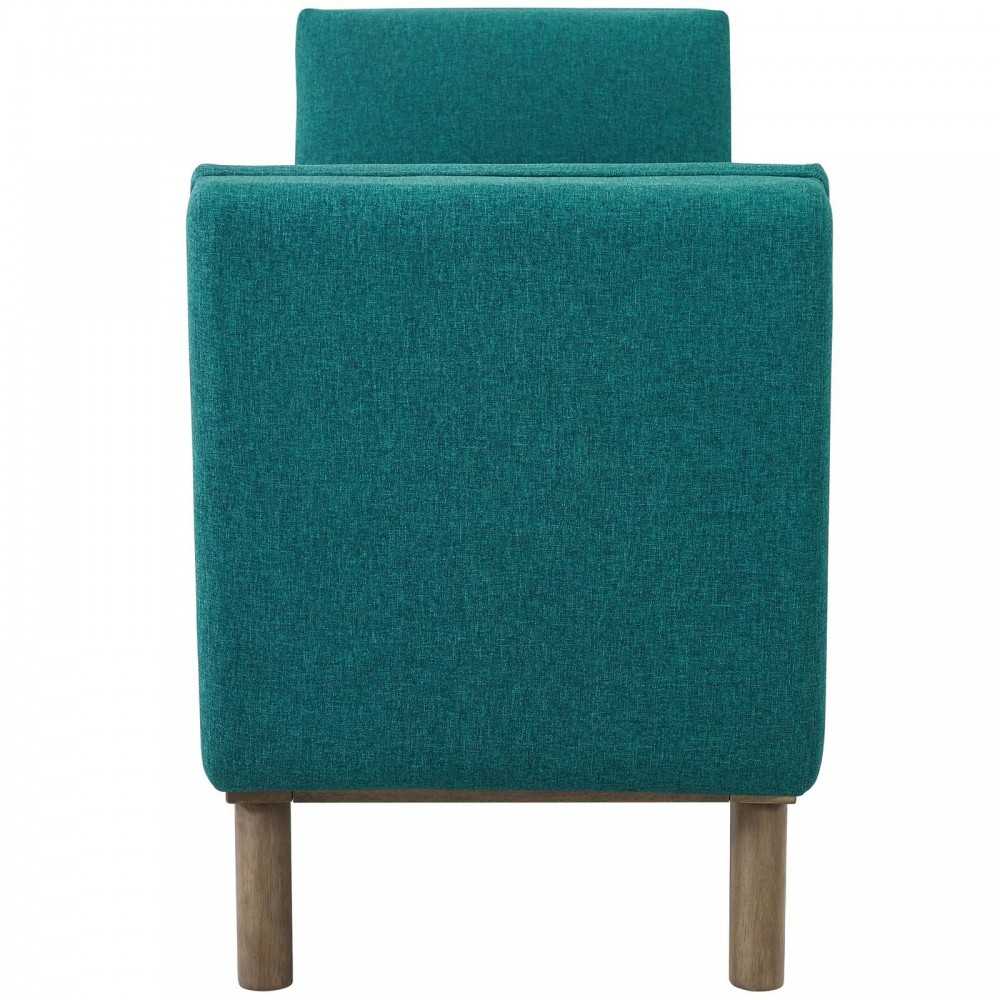 Haven Tufted Button Upholstered Fabric Accent Bench, Teal