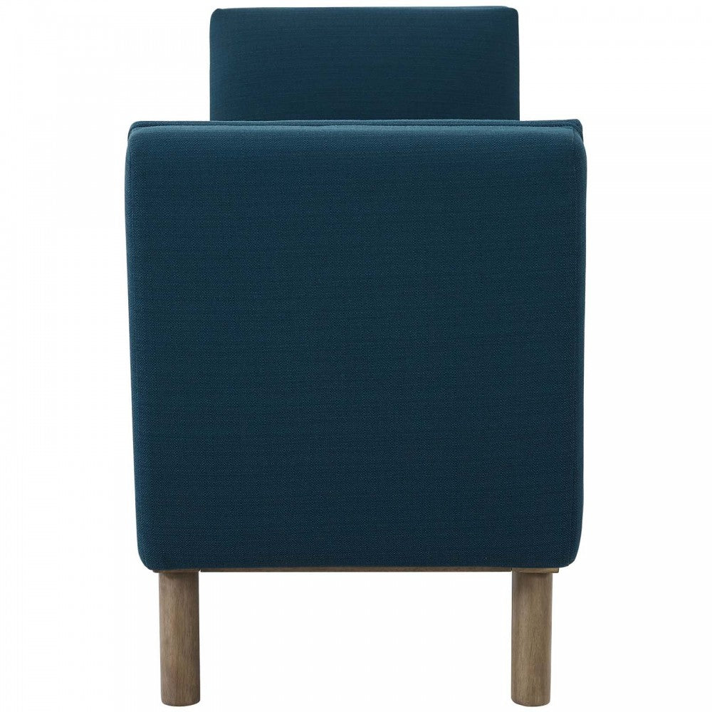 Haven Tufted Button Upholstered Fabric Accent Bench, Azure