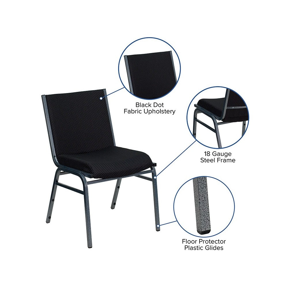Heavy Duty Black Dot Fabric Stack Chair