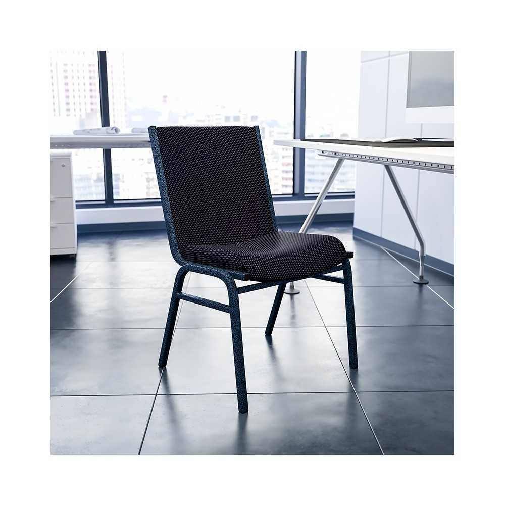 Heavy Duty Black Dot Fabric Stack Chair