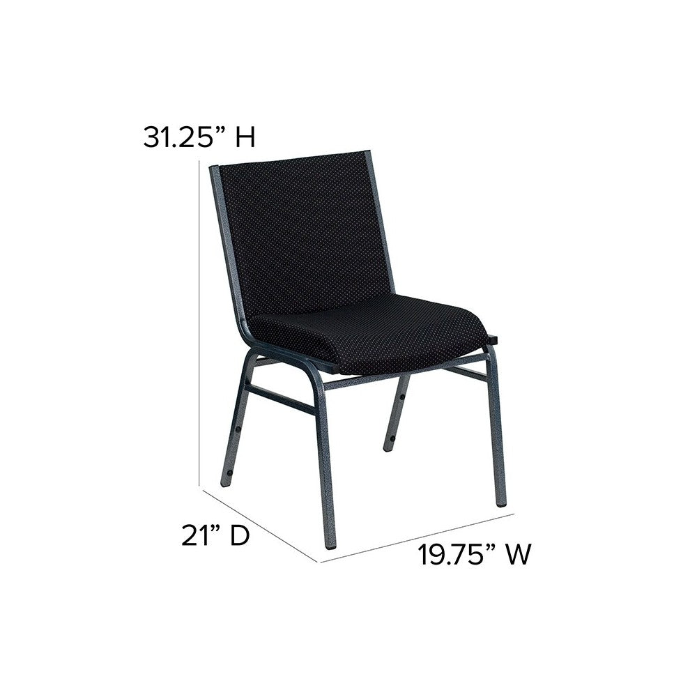 Heavy Duty Black Dot Fabric Stack Chair