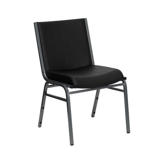 Heavy Duty Black Vinyl Stack Chair