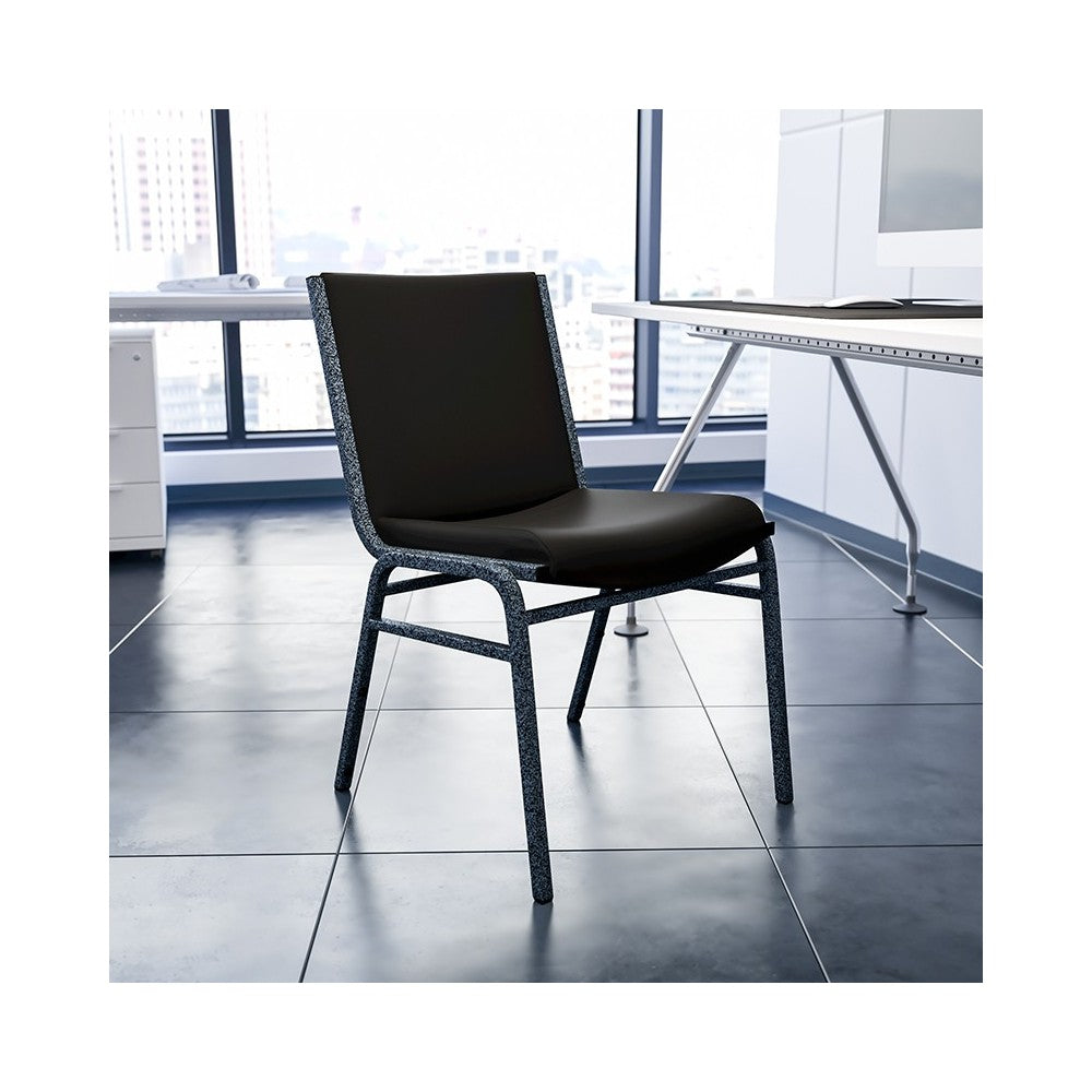 Heavy Duty Black Vinyl Stack Chair