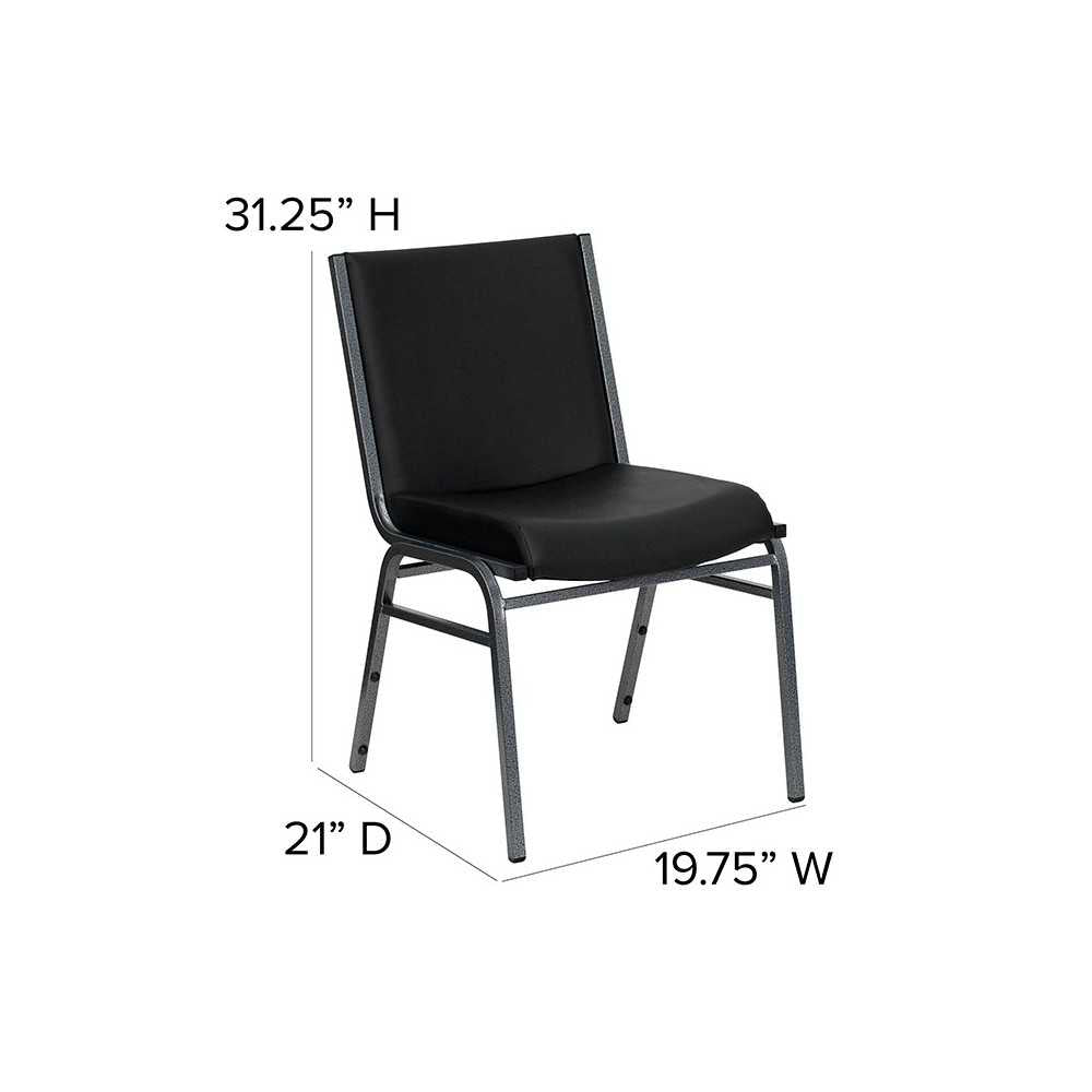 Heavy Duty Black Vinyl Stack Chair