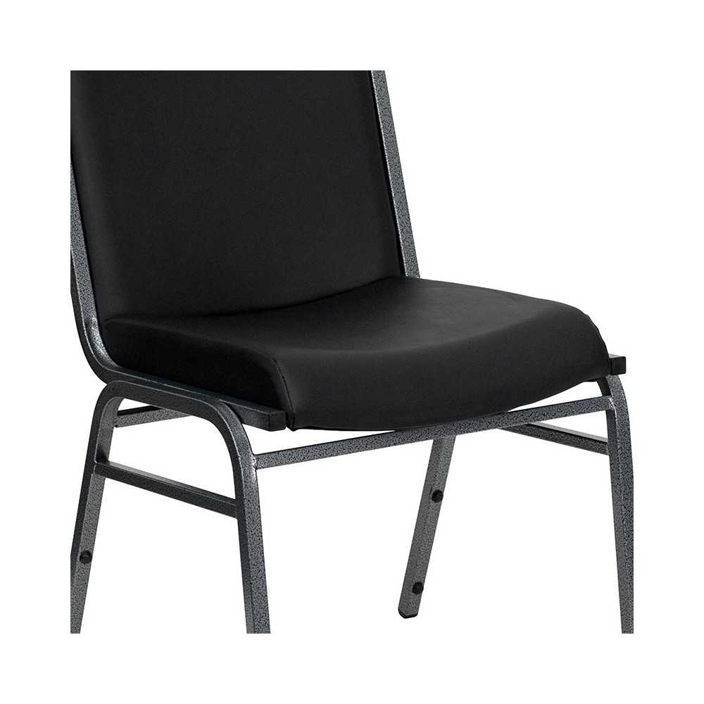 Heavy Duty Black Vinyl Stack Chair