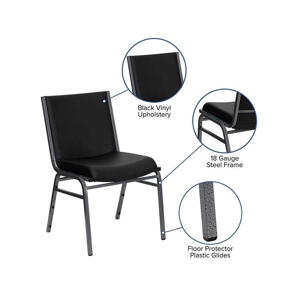 Heavy Duty Black Vinyl Stack Chair