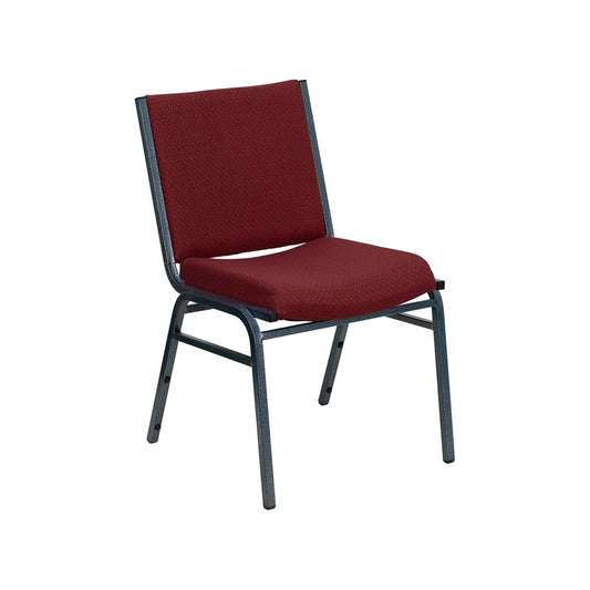 Heavy Duty Burgundy Patterned Fabric Stack Chair