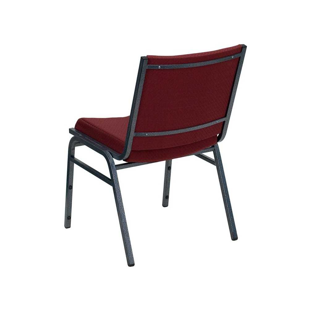 Heavy Duty Burgundy Patterned Fabric Stack Chair