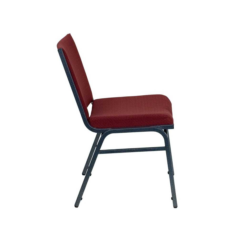 Heavy Duty Burgundy Patterned Fabric Stack Chair