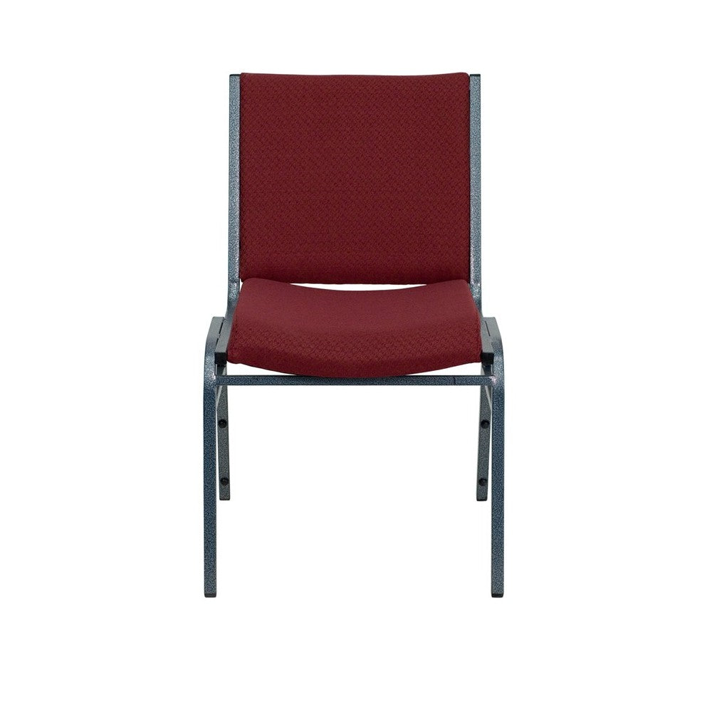Heavy Duty Burgundy Patterned Fabric Stack Chair