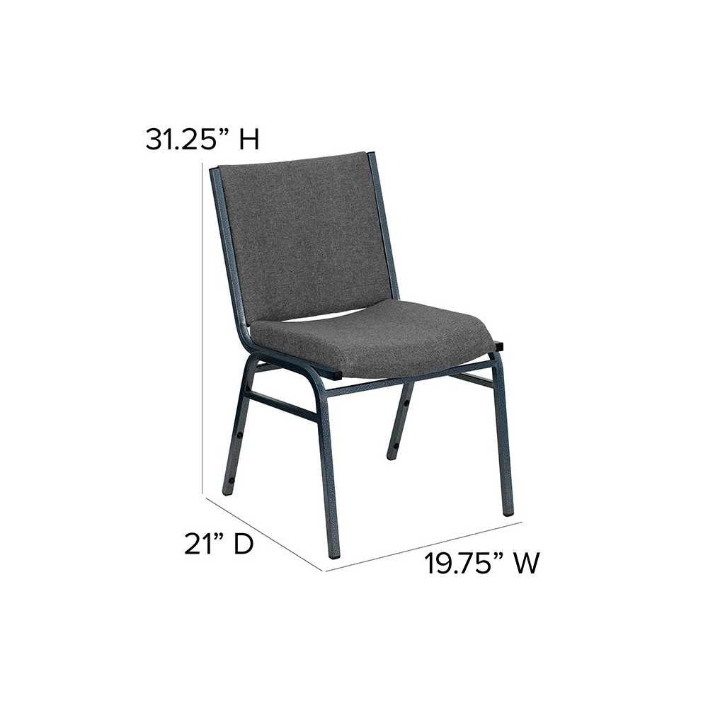 Heavy Duty Gray Fabric Stack Chair