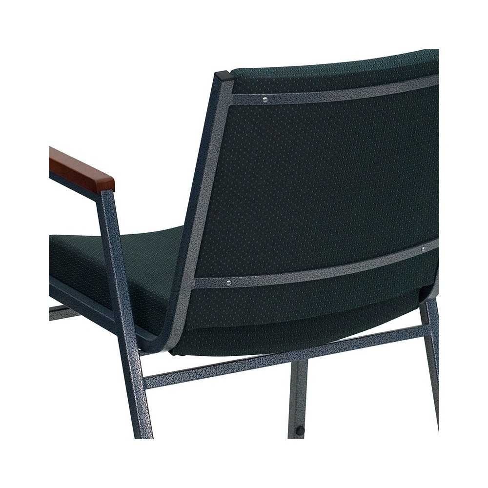 Heavy Duty Green Patterned Fabric Stack Chair with Arms
