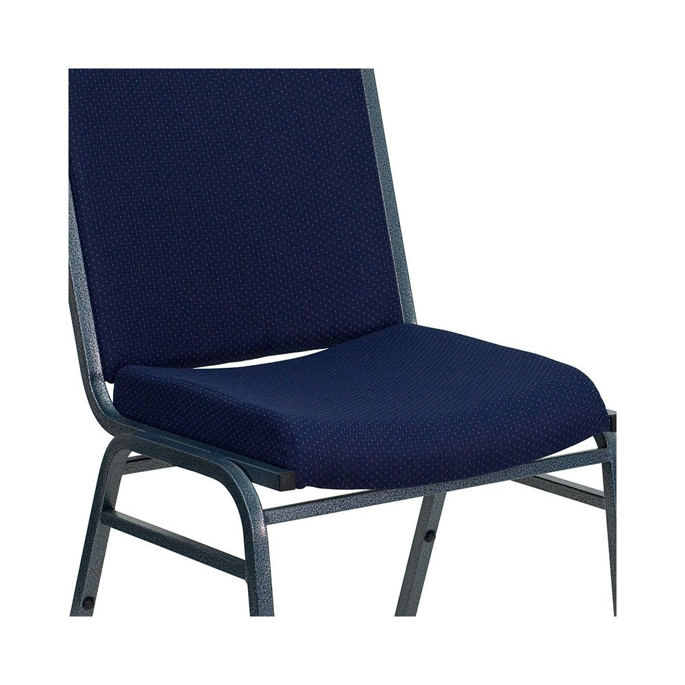 Heavy Duty Navy Blue Dot Fabric Stack Chair