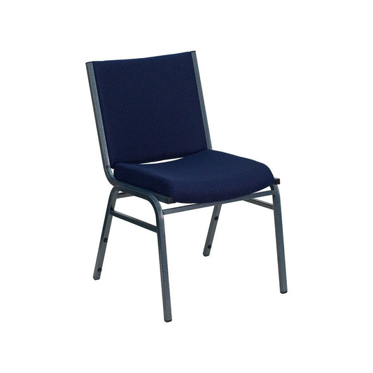 Heavy Duty Navy Blue Dot Fabric Stack Chair
