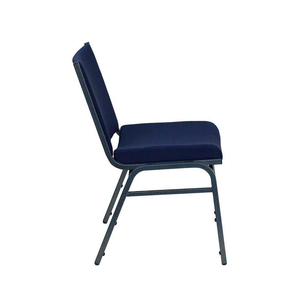 Heavy Duty Navy Blue Dot Fabric Stack Chair