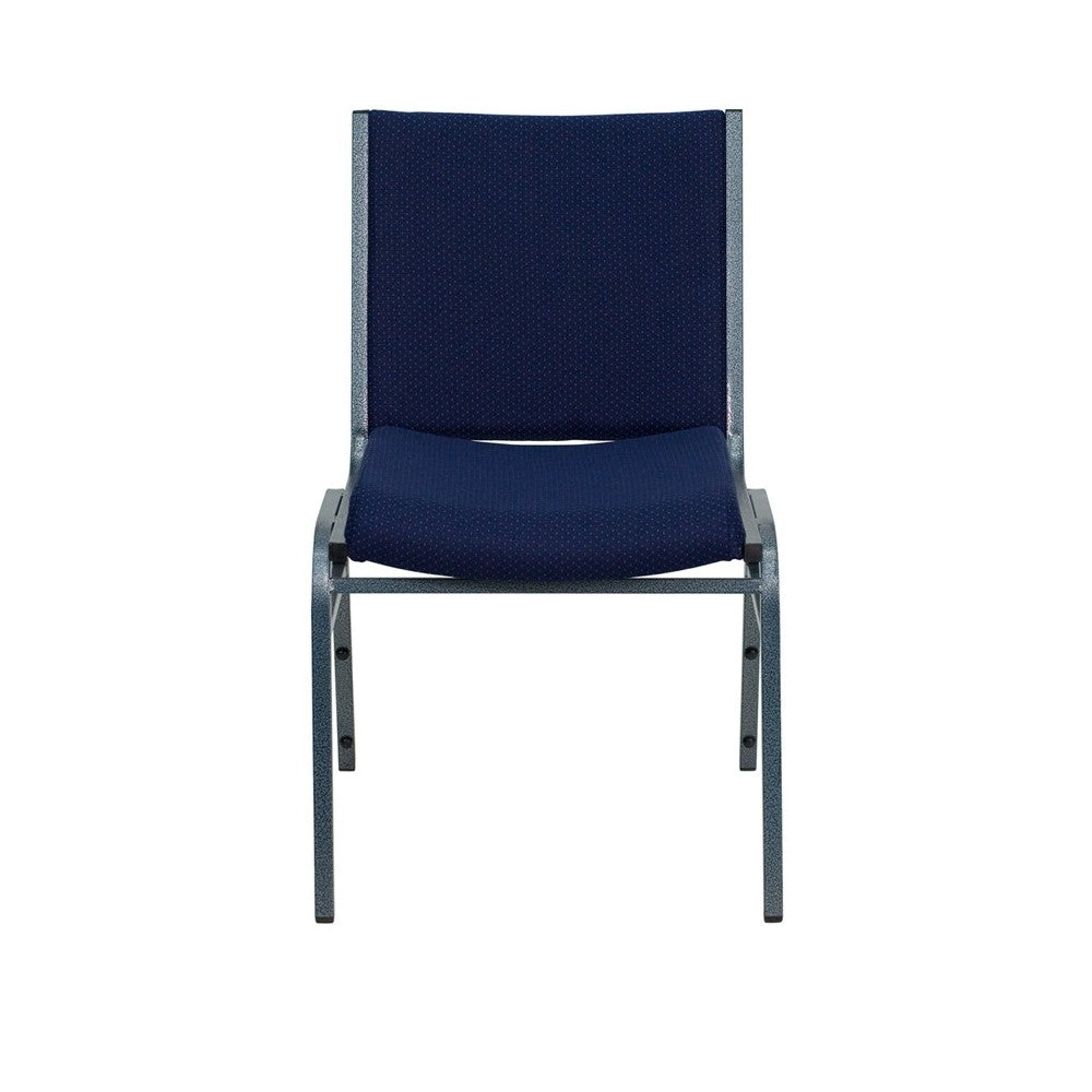 Heavy Duty Navy Blue Dot Fabric Stack Chair