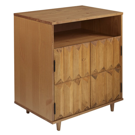 Henry 30" Solid Wood Detailed Door Accent Cabinet - Caramel