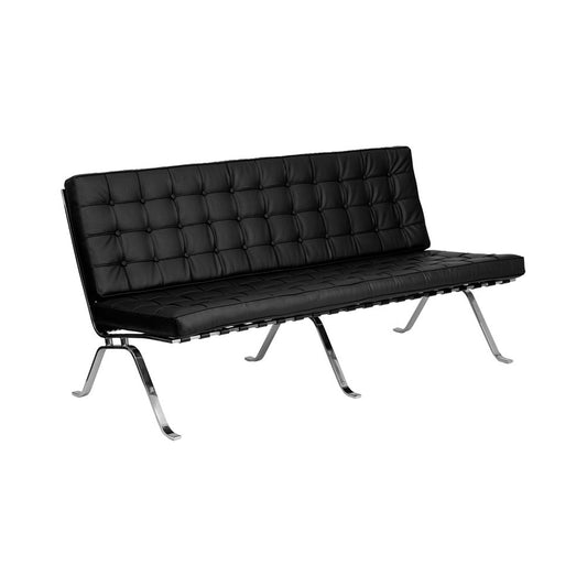 HERCULES Flash Series Black LeatherSoft Sofa with Curved Legs