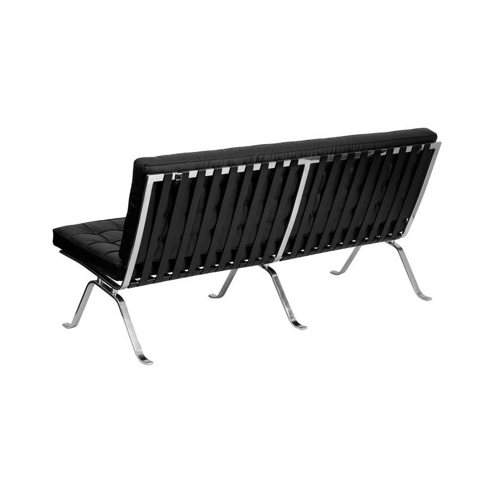 HERCULES Flash Series Black LeatherSoft Sofa with Curved Legs