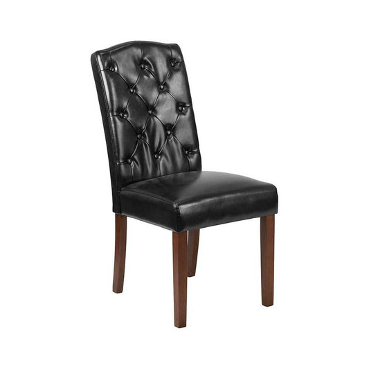 HERCULES Grove Park Series Black LeatherSoft Tufted Parsons Chair