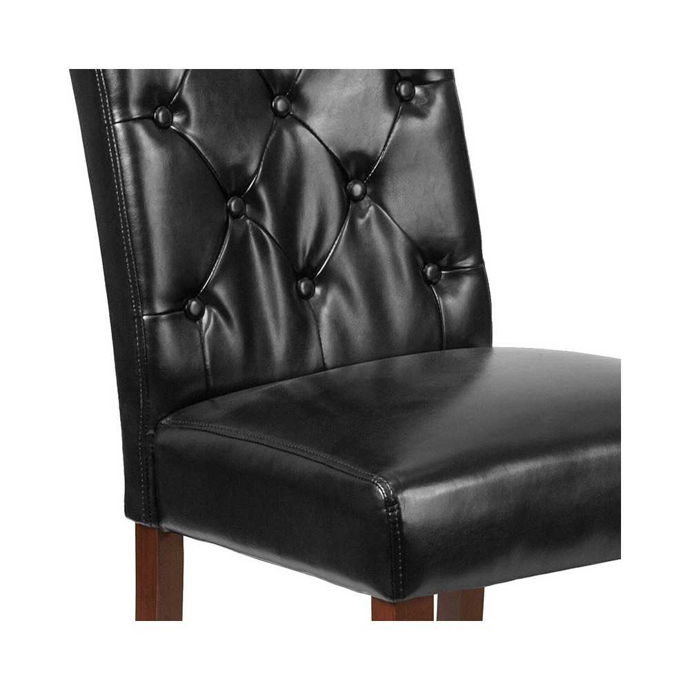 HERCULES Grove Park Series Black LeatherSoft Tufted Parsons Chair