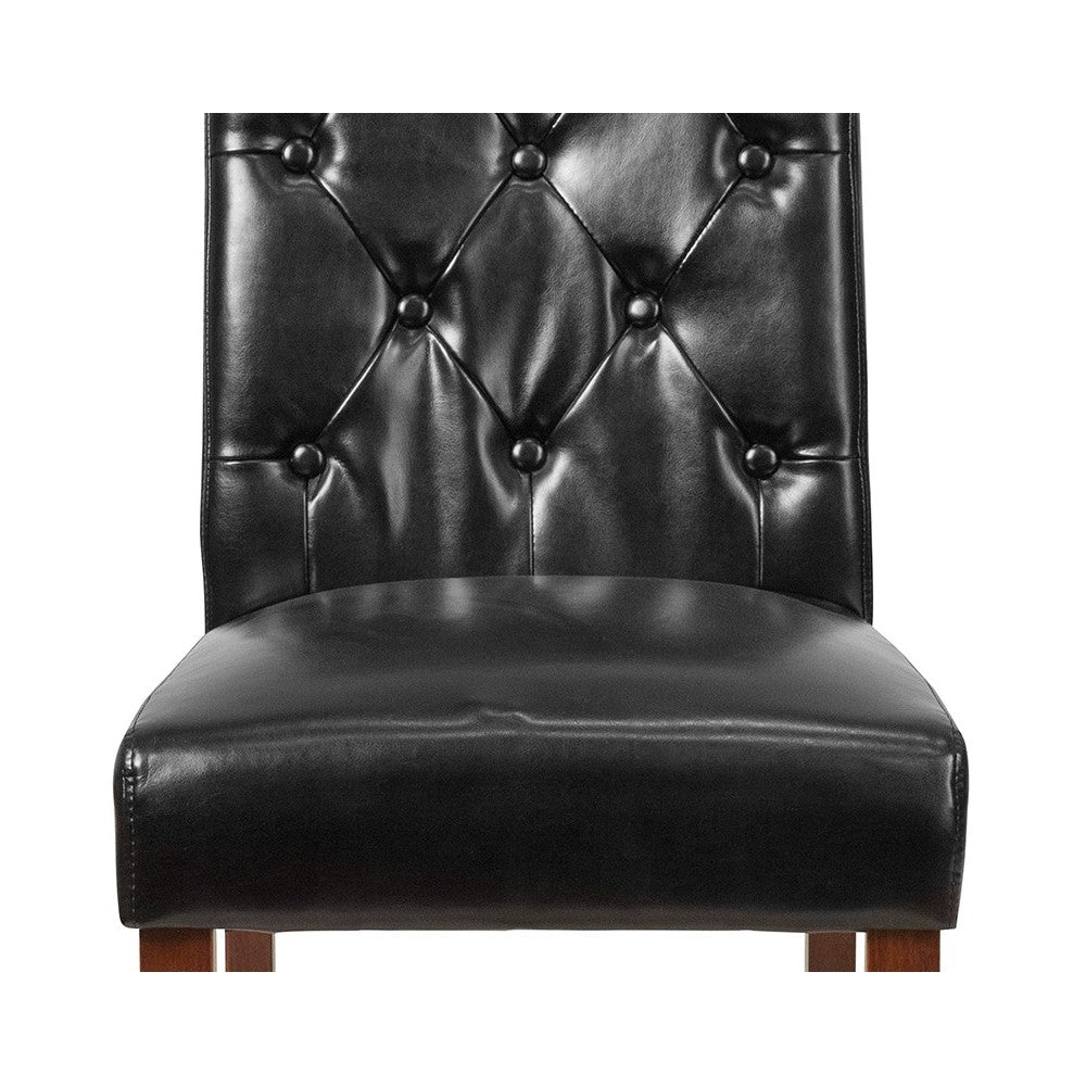 HERCULES Grove Park Series Black LeatherSoft Tufted Parsons Chair