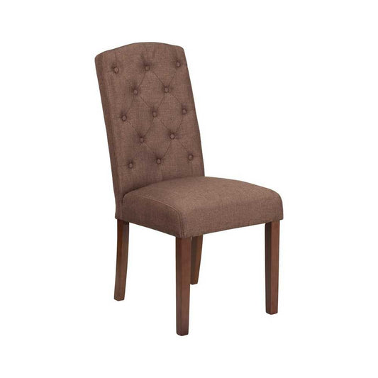 HERCULES Grove Park Series Brown Fabric Tufted Parsons Chair