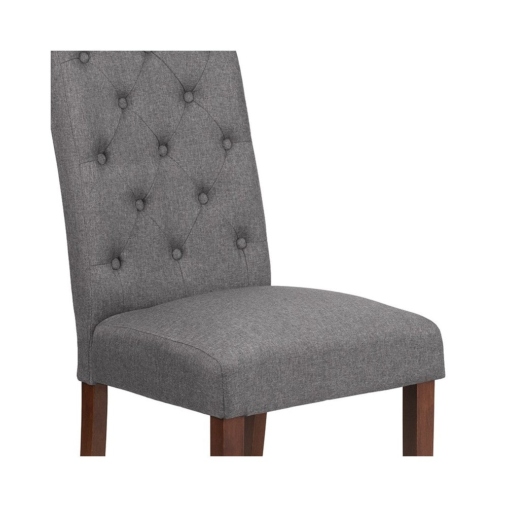 HERCULES Grove Park Series Gray Fabric Tufted Parsons Chair