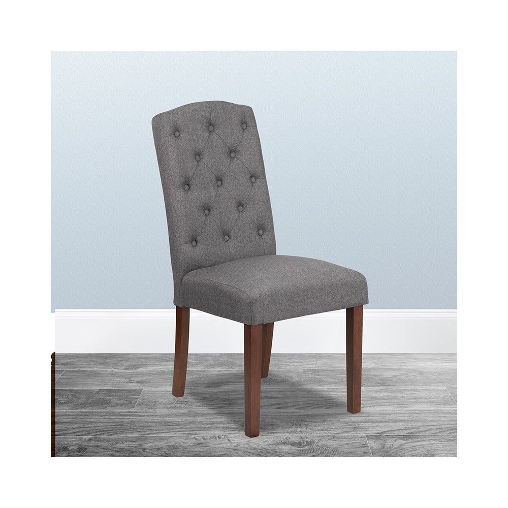 HERCULES Grove Park Series Gray Fabric Tufted Parsons Chair