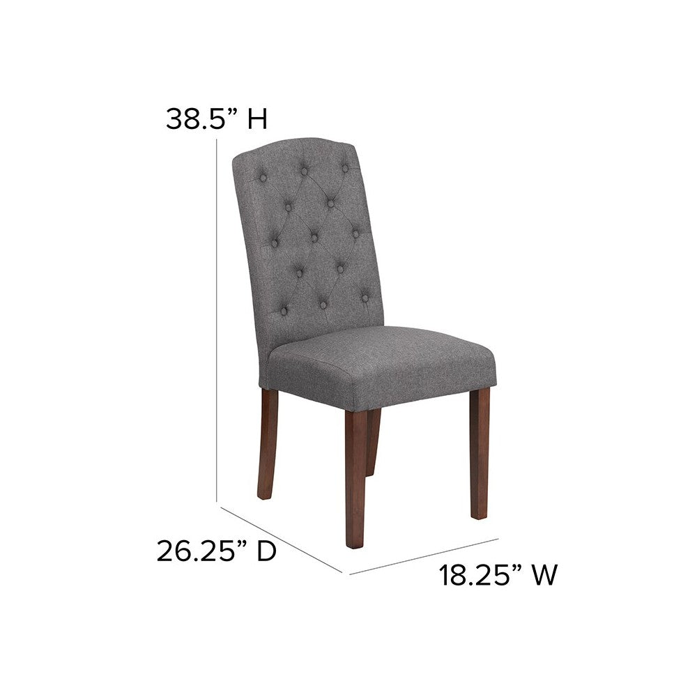 HERCULES Grove Park Series Gray Fabric Tufted Parsons Chair