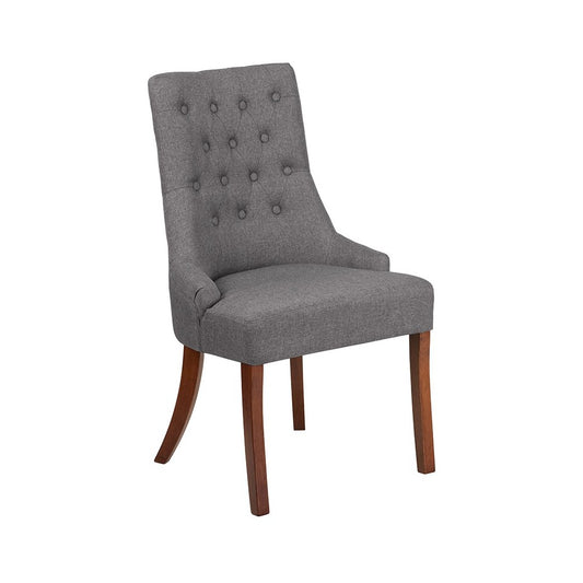 HERCULES Paddington Series Gray Fabric Tufted Chair