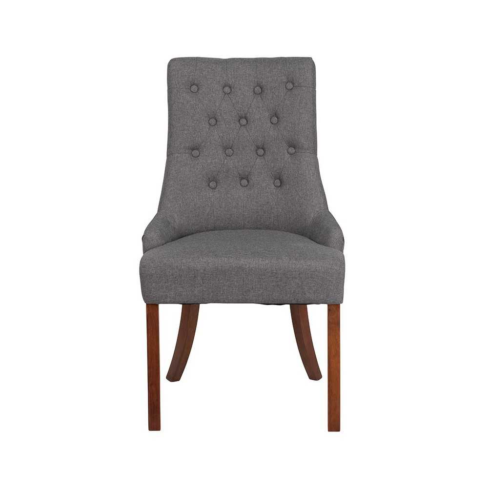 HERCULES Paddington Series Gray Fabric Tufted Chair