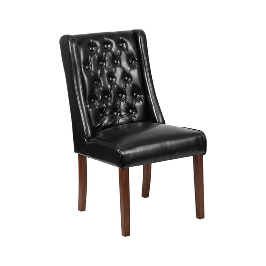 HERCULES Preston Series Black LeatherSoft Tufted Parsons Chair