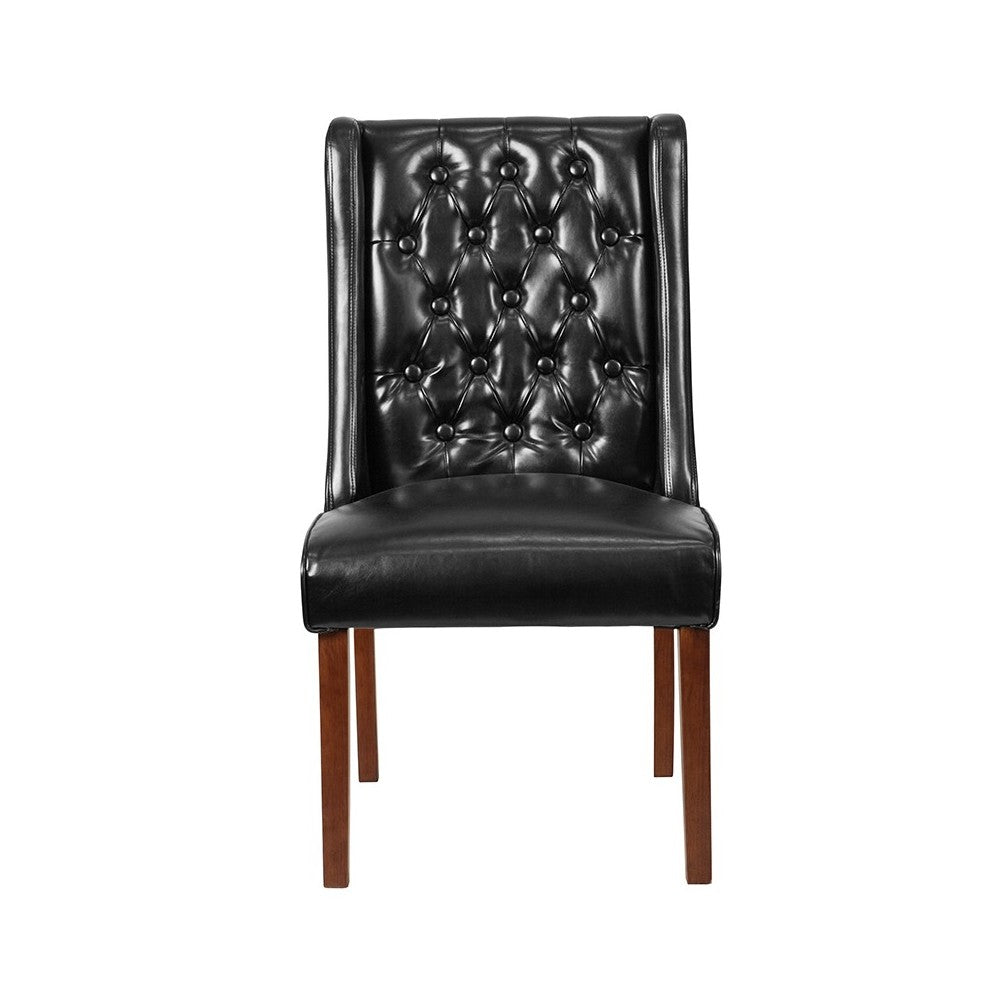 HERCULES Preston Series Black LeatherSoft Tufted Parsons Chair