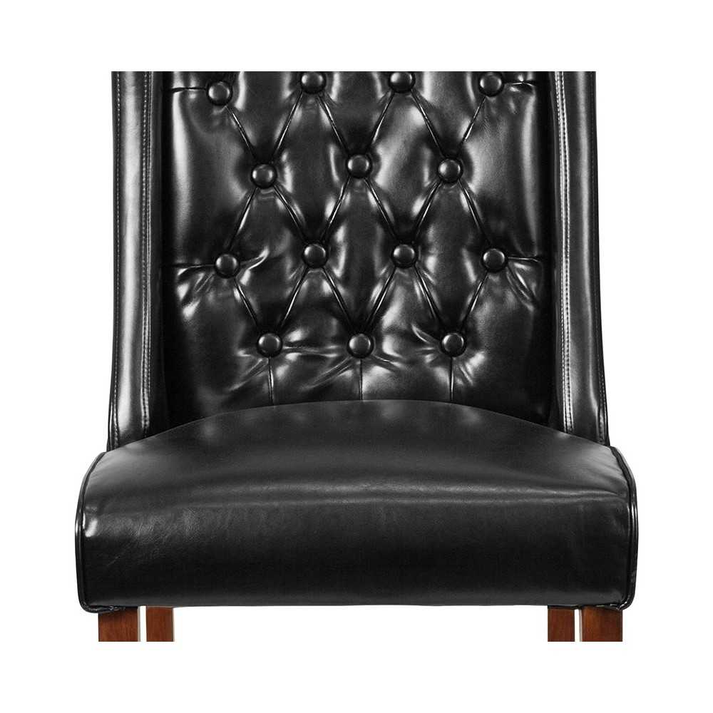 HERCULES Preston Series Black LeatherSoft Tufted Parsons Chair